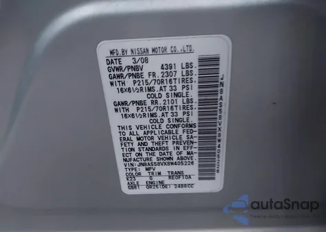 2008 Nissan Rogue S z USA, uszkodzony, nr VIN JN8AS58VX8W405226